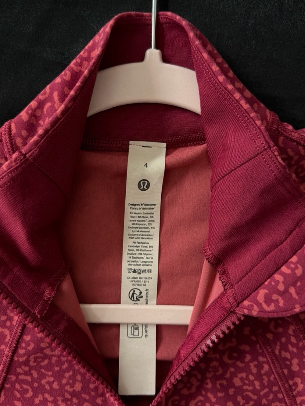 lululemon athletica Pink Print Full-Zip Define Jacket - Picture 2 of 4